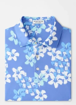 Abstract Floral Performance Jersey Polo