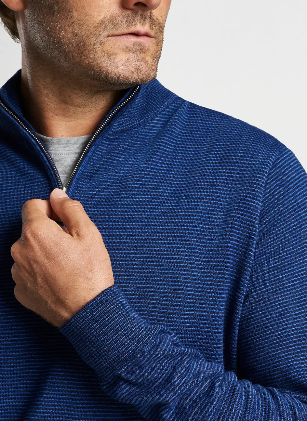 Canton Stripe Quarter-Zip Sweater