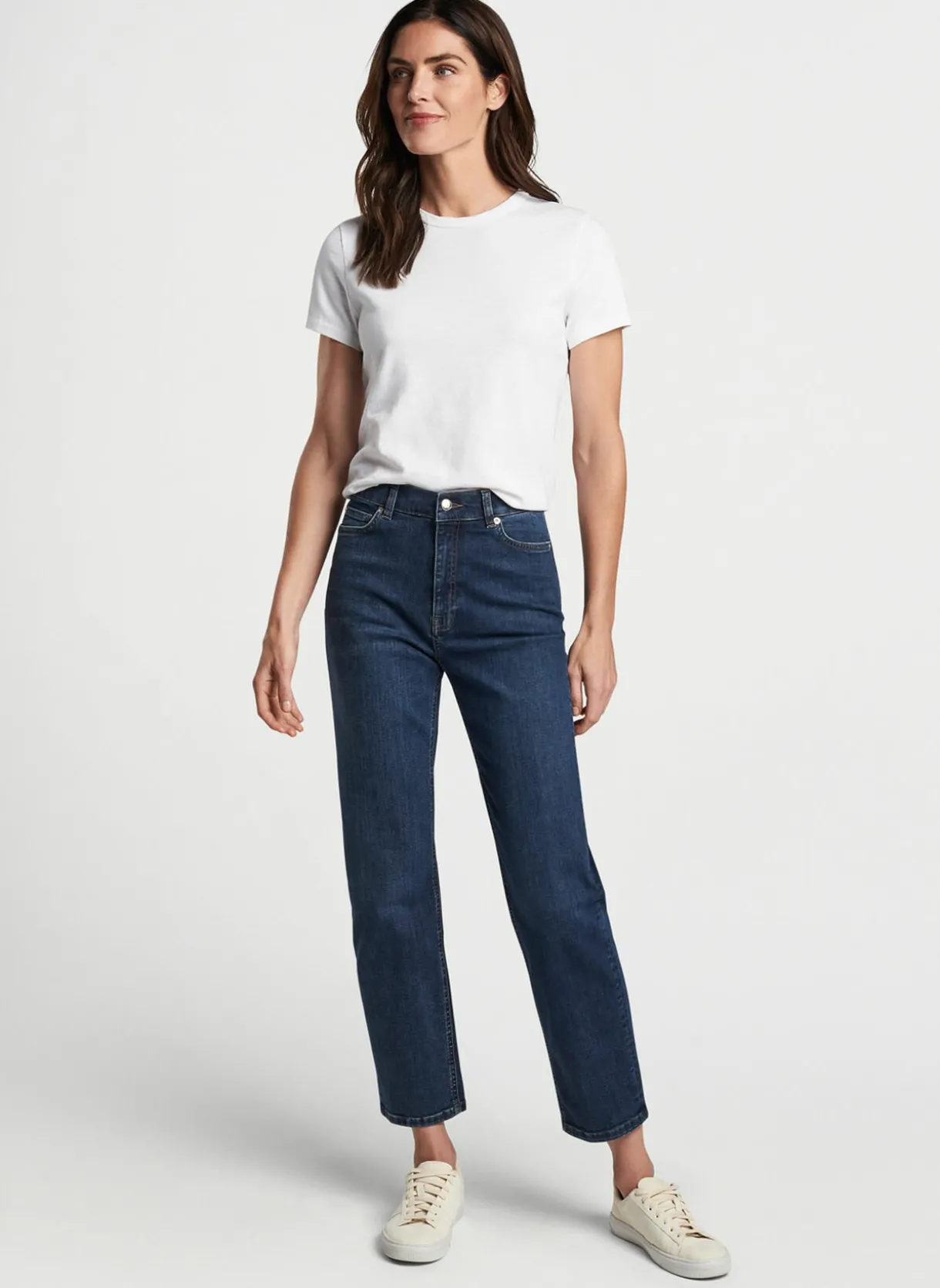 Crawford High Rise Straight Crop Denim Jean