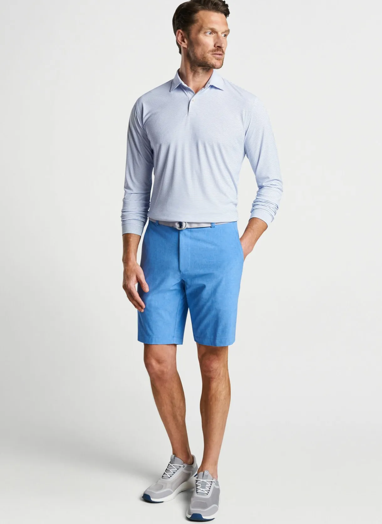 Featherweight Performance Long Sleeve Stripe Polo