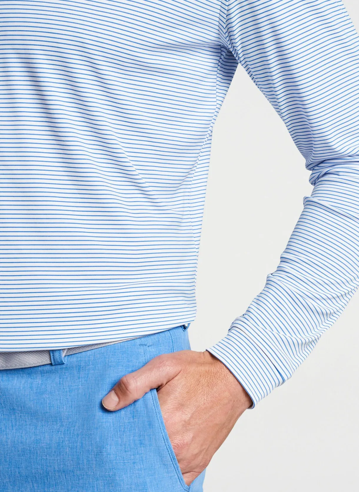 Featherweight Performance Long Sleeve Stripe Polo