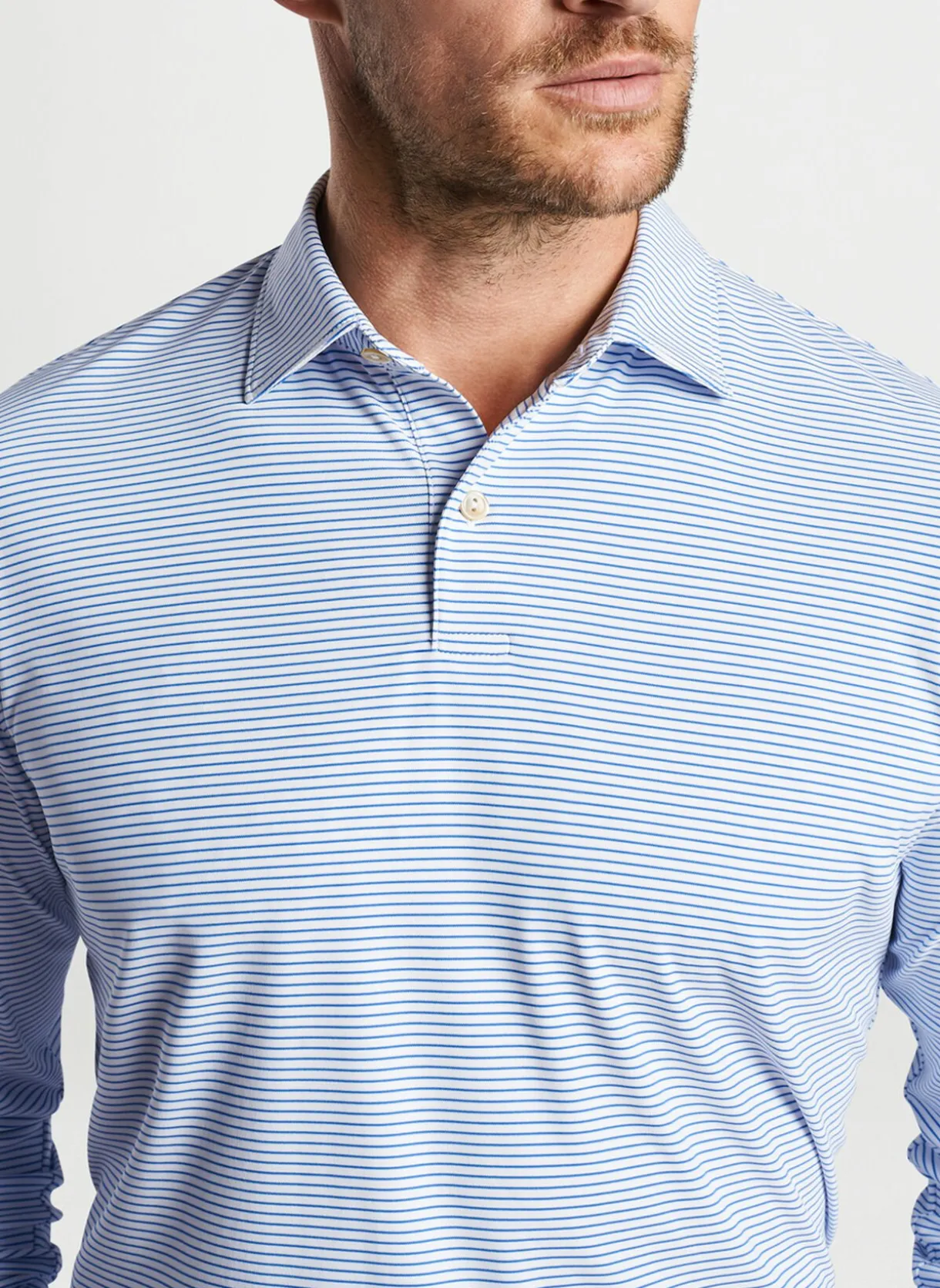 Featherweight Performance Long Sleeve Stripe Polo