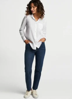 Garment Dyed Button Up Blouse