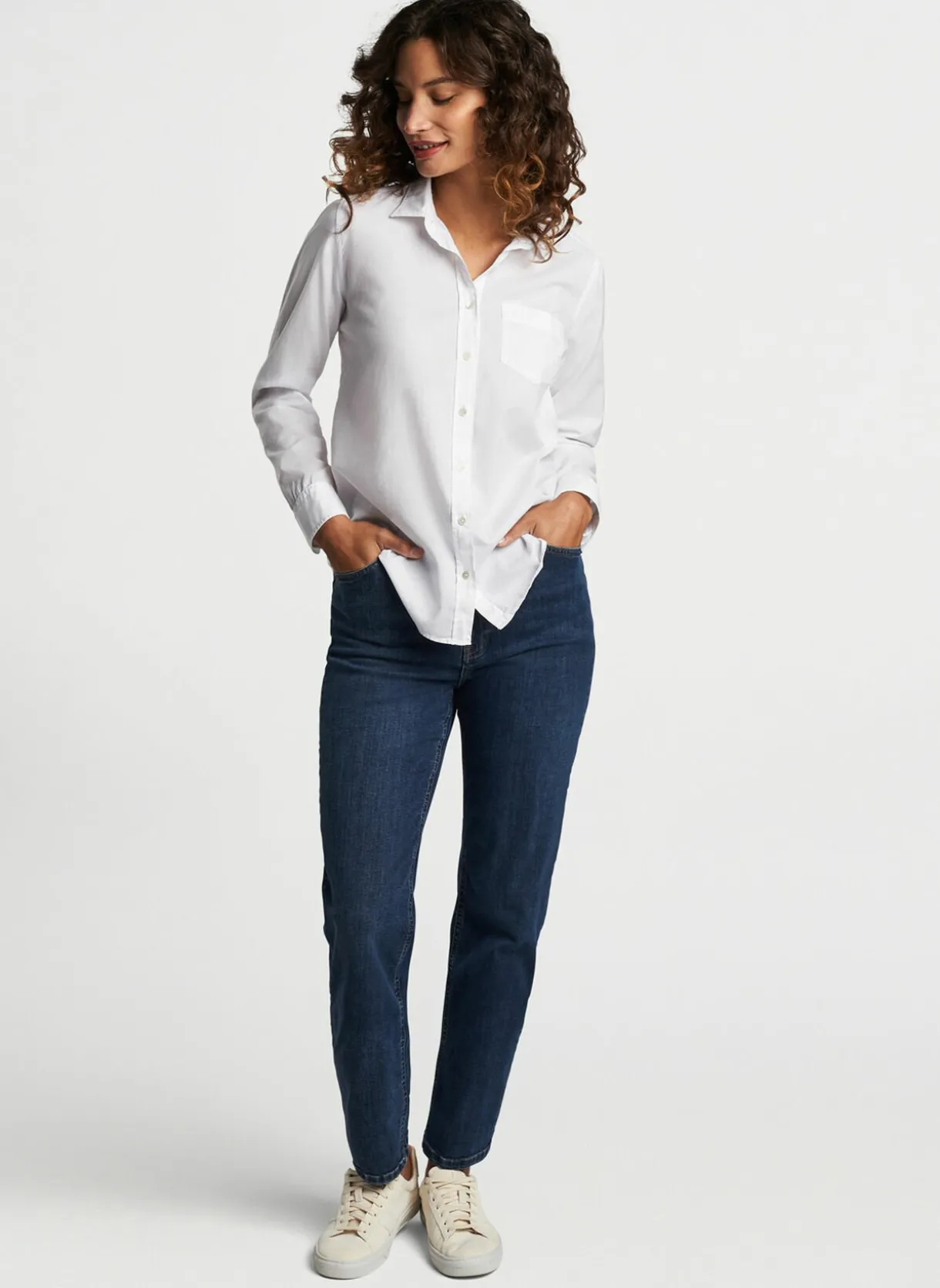 Garment Dyed Button Up Blouse