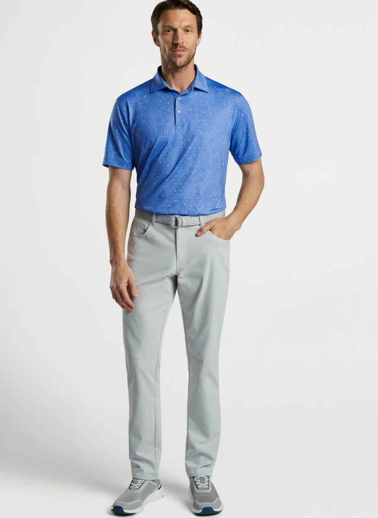 Geo Paisley Performance Jersey Polo