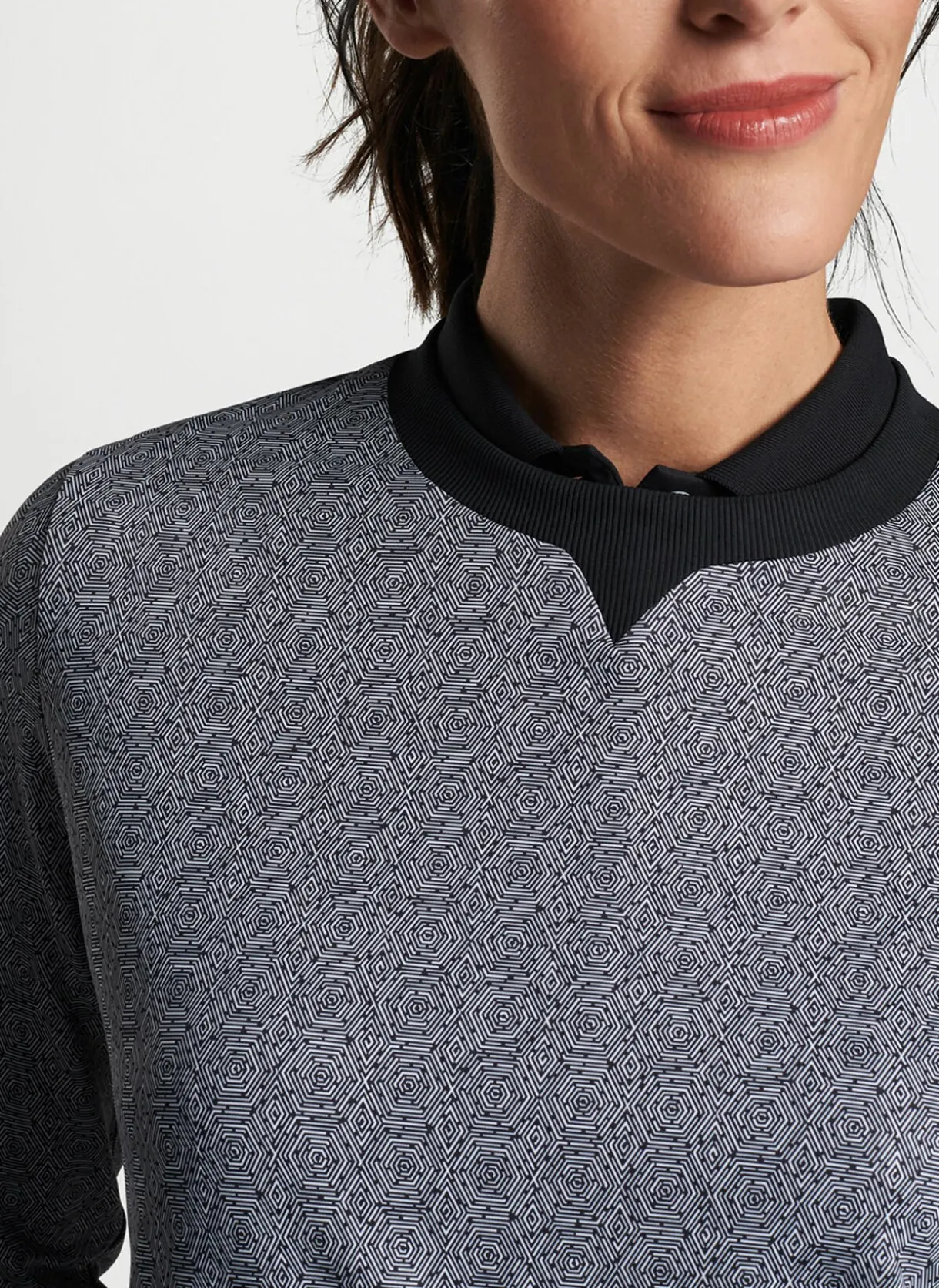 Hexagons Print Birdie Sport Sweatshirt