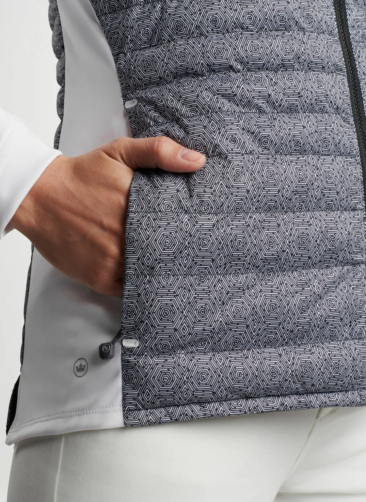 Hexagons Print Merge Hybrid Jacket