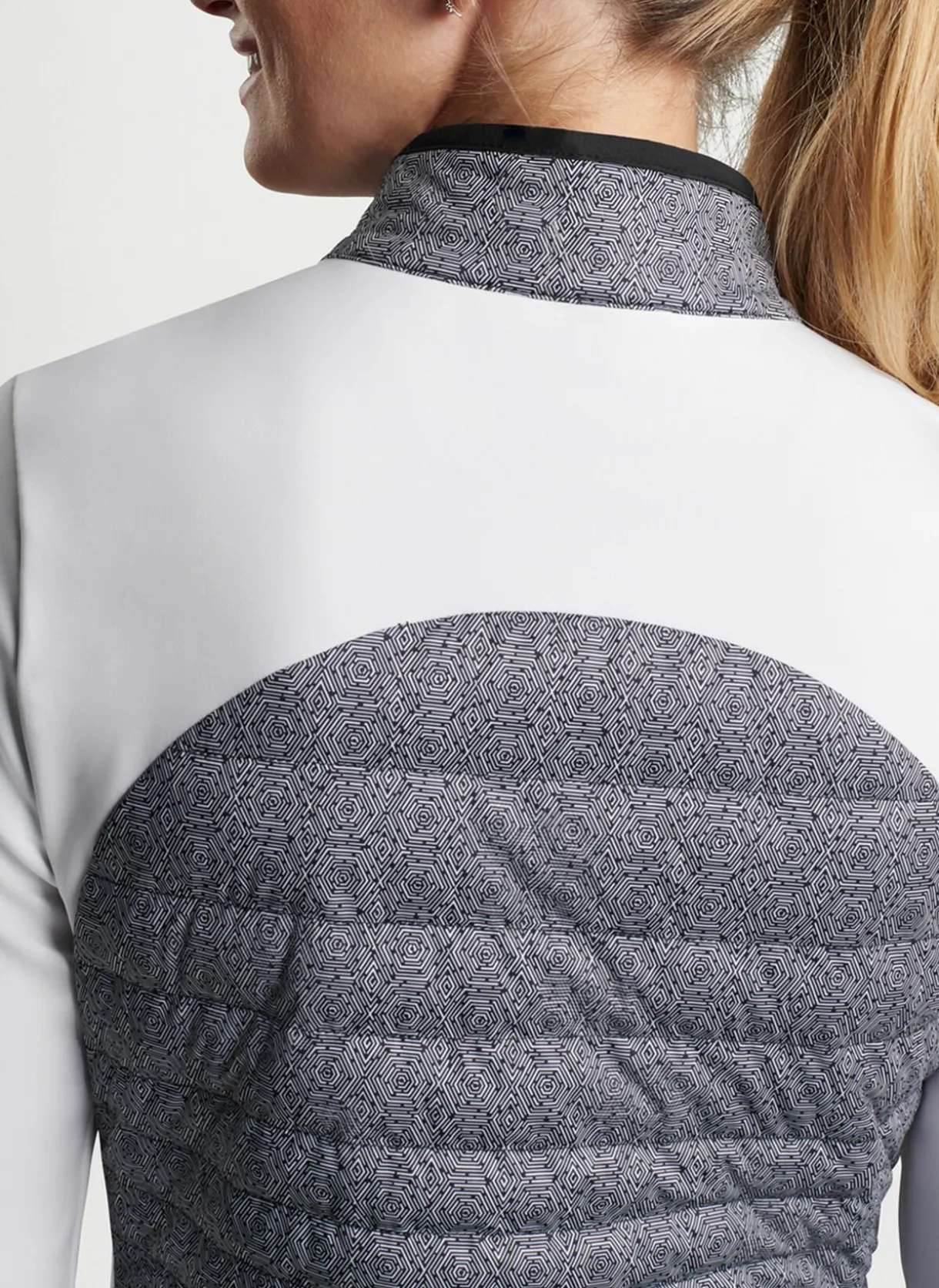 Hexagons Print Merge Hybrid Jacket
