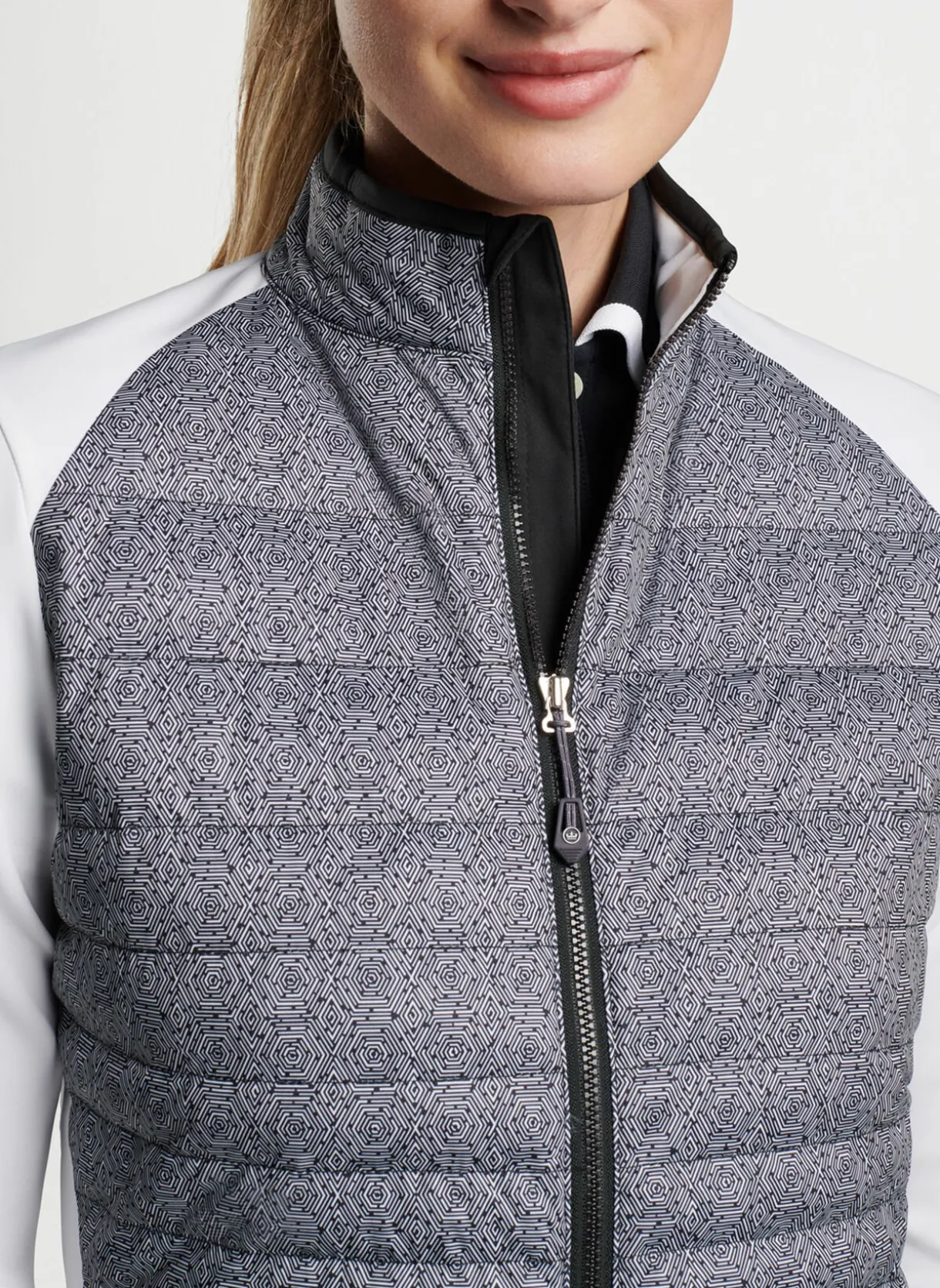 Hexagons Print Merge Hybrid Jacket
