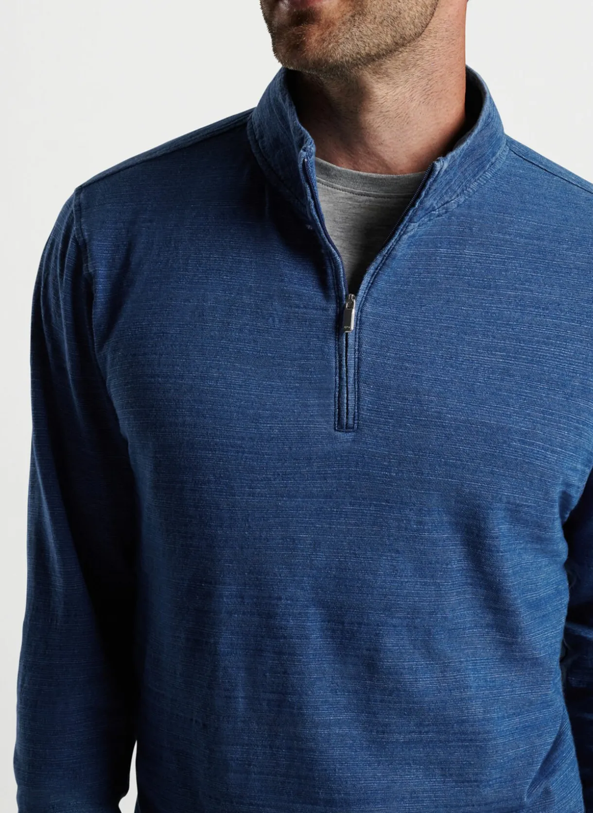 Indigo Knit Quarter-Zip