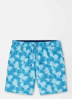 Linework Monstera Swim Trunk