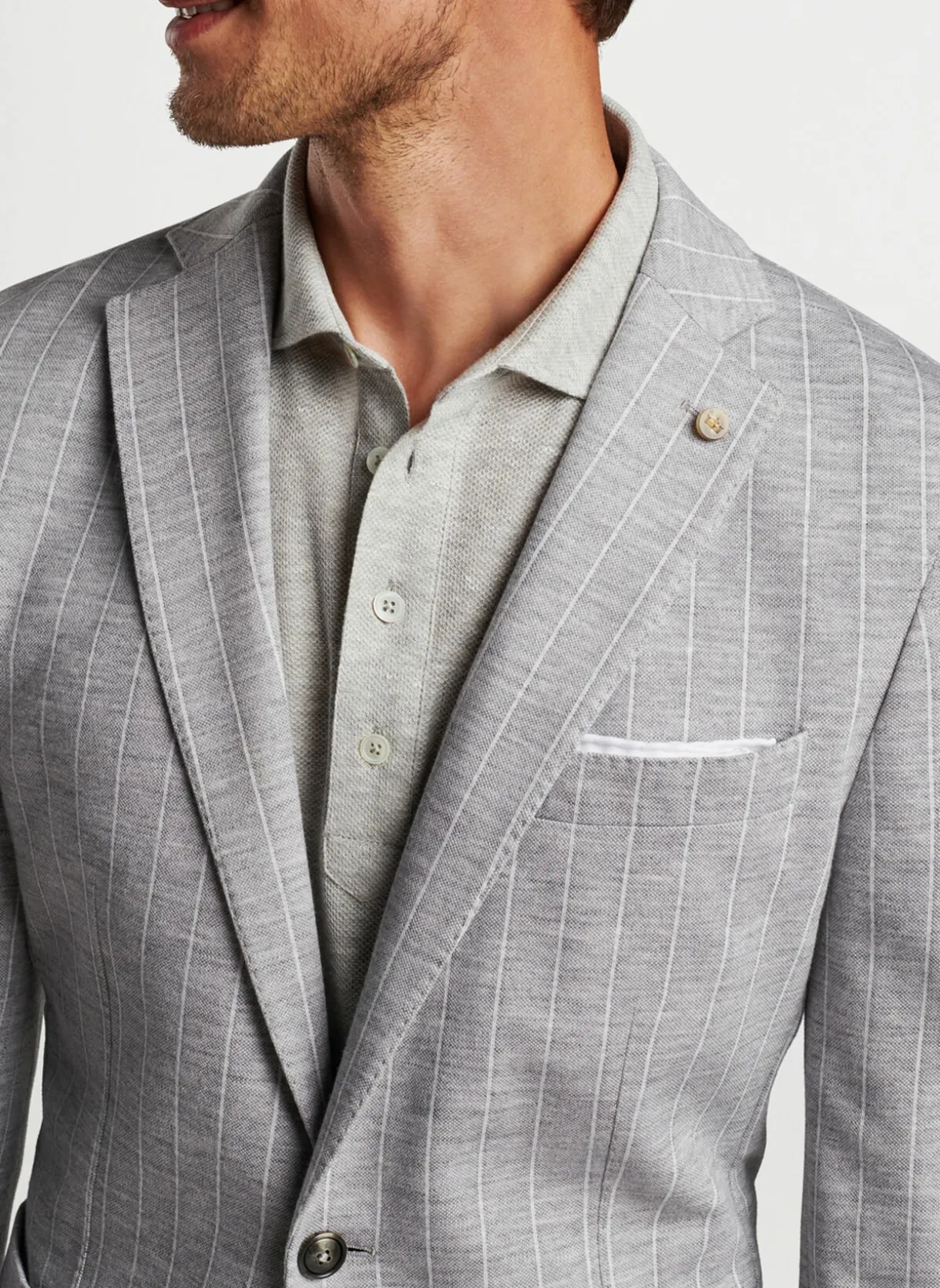 Melton Knit Pinstripe Soft Jacket