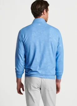 Perth Shadow Stripe Floral Performance Quarter-Zip
