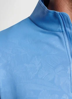 Perth Shadow Stripe Floral Performance Quarter-Zip