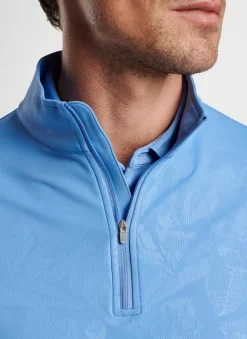 Perth Shadow Stripe Floral Performance Quarter-Zip