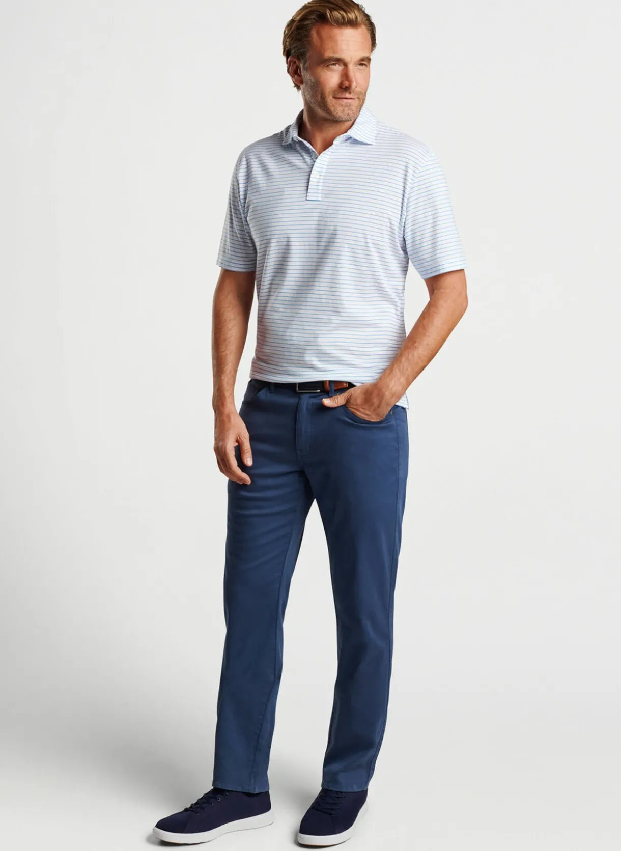 Pilot Mill Cedar Stripe Short-Sleeve Polo