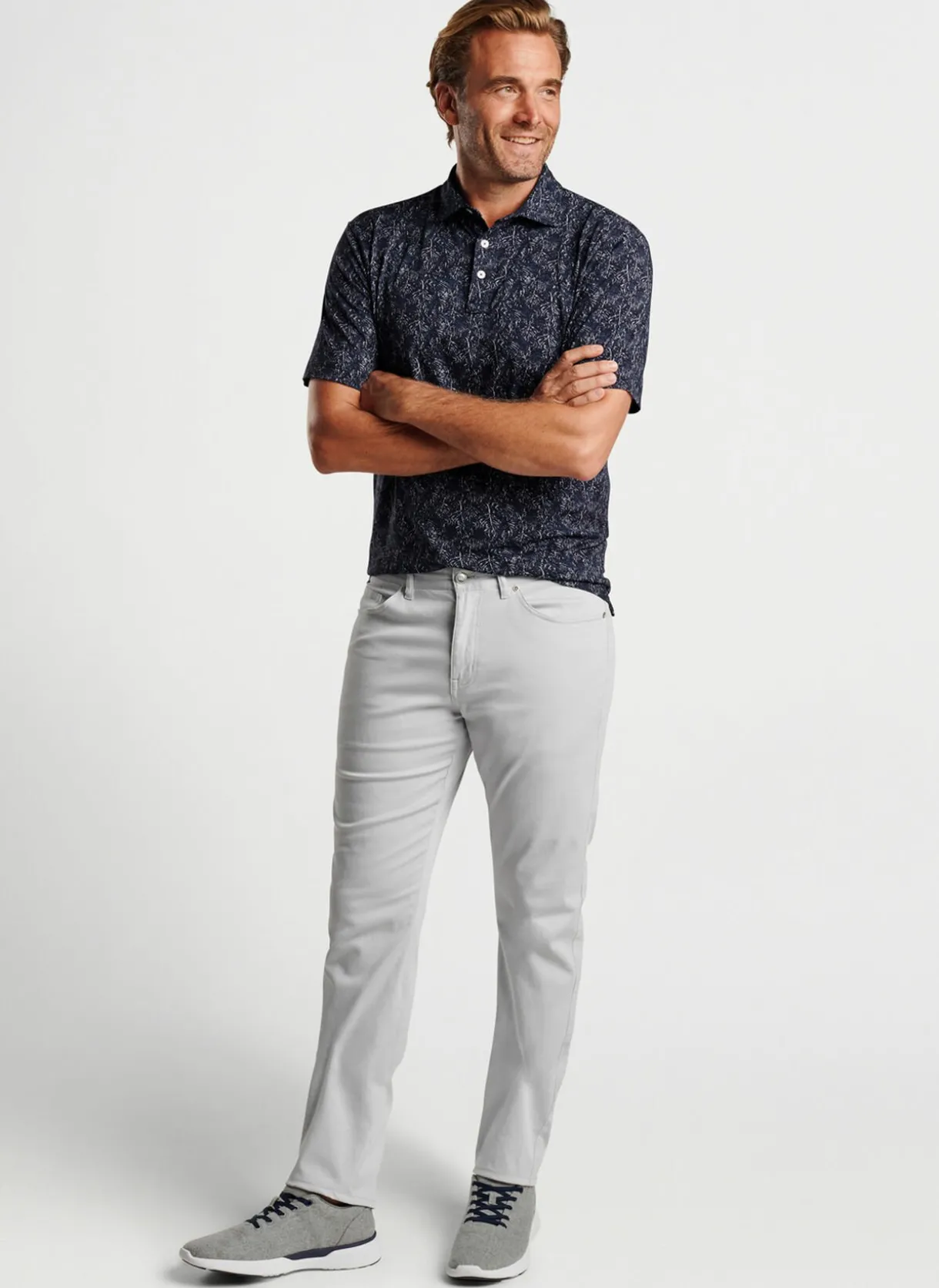 Pilot Mill Indigo Palms Short-Sleeve Polo