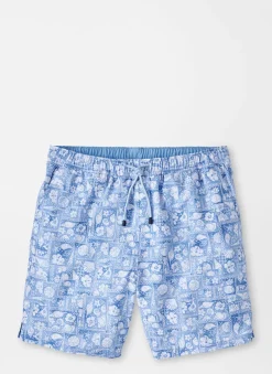Shell Patchwork Swim Trunk