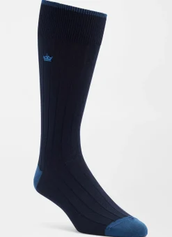 Solid Rib Crew Sock