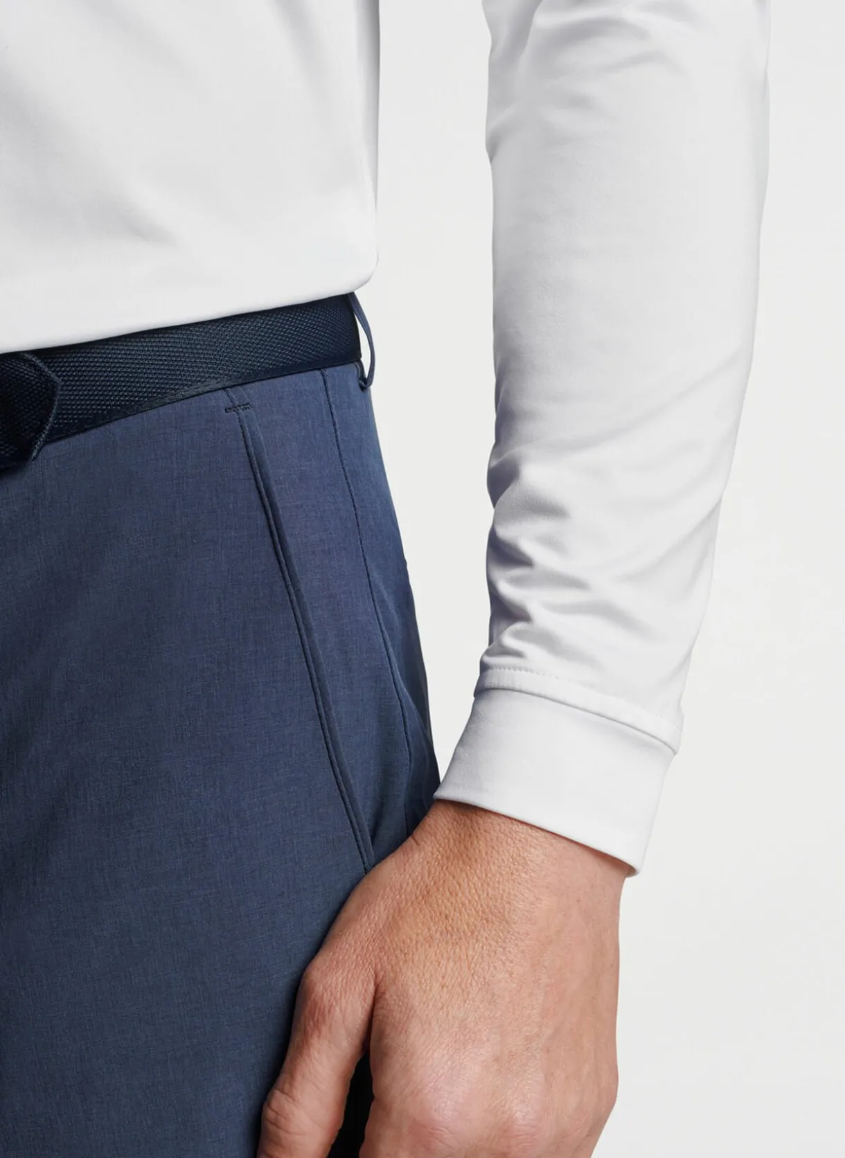 Solid Stretch Jersey Long Sleeve Polo