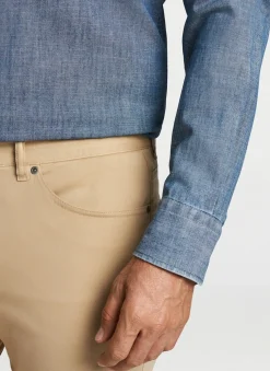 Tamworth Chambray Cotton-Stretch Sport Shirt