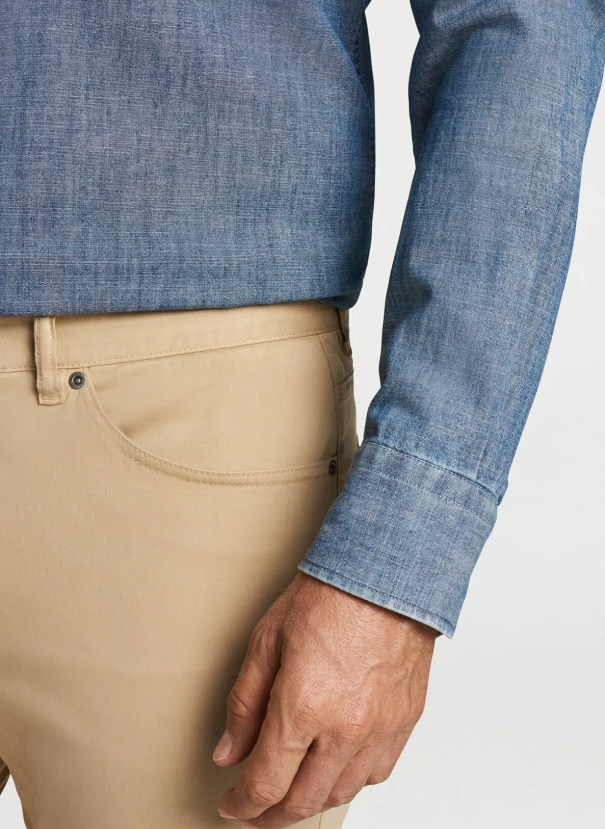 Tamworth Chambray Cotton-Stretch Sport Shirt