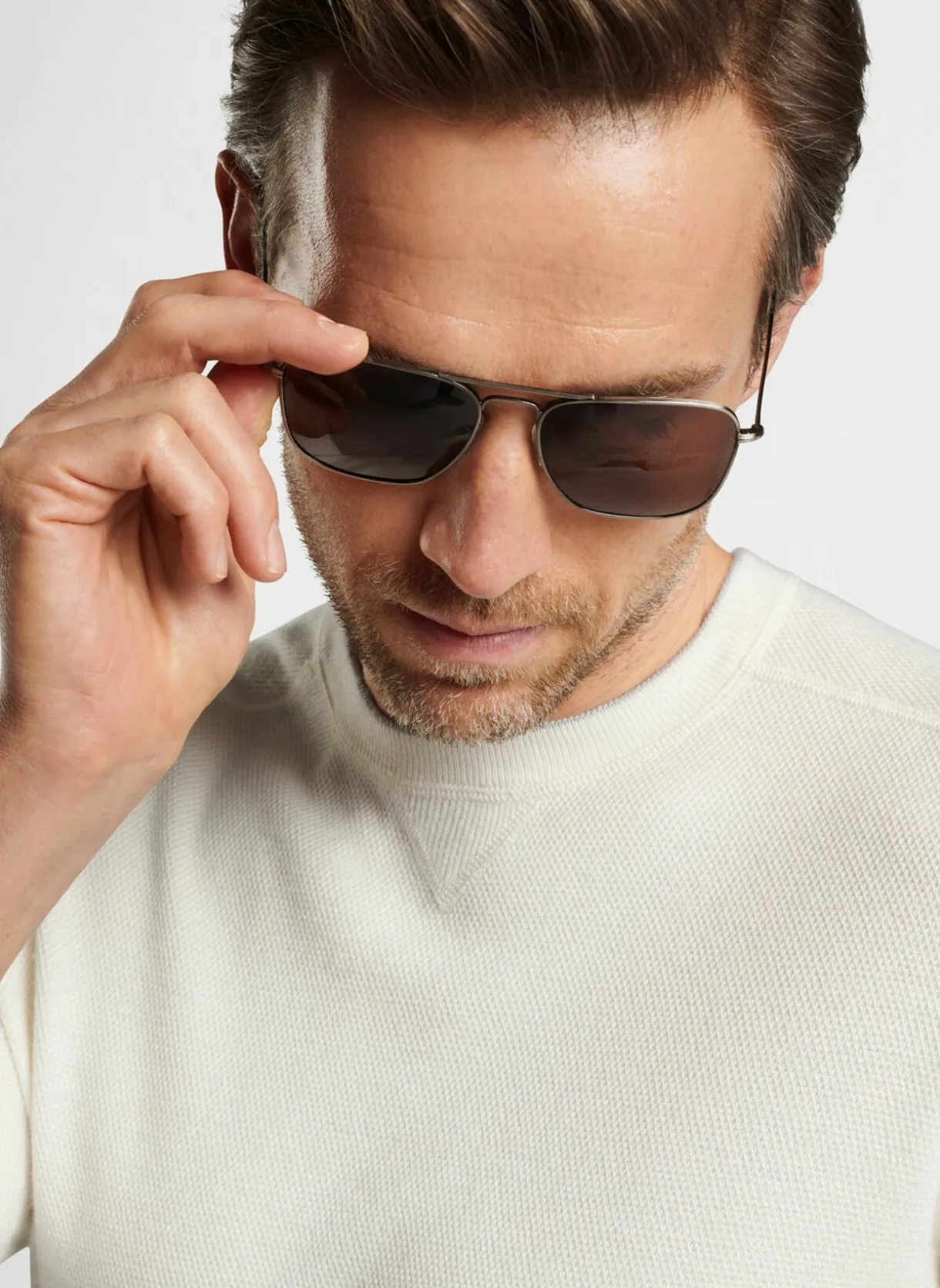 Voyager Cashmere-Silk Saddle Shoulder Crew